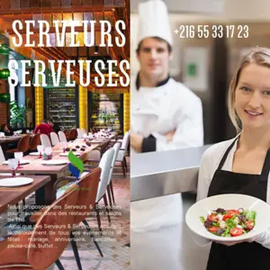 "Nous proposons des Serveurs & Serveuses pour travailler dans des restaurants et salons de Thé.