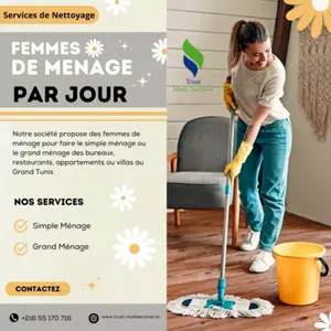 JE CHERCHE FEMME DE MENAGE URGENT A 