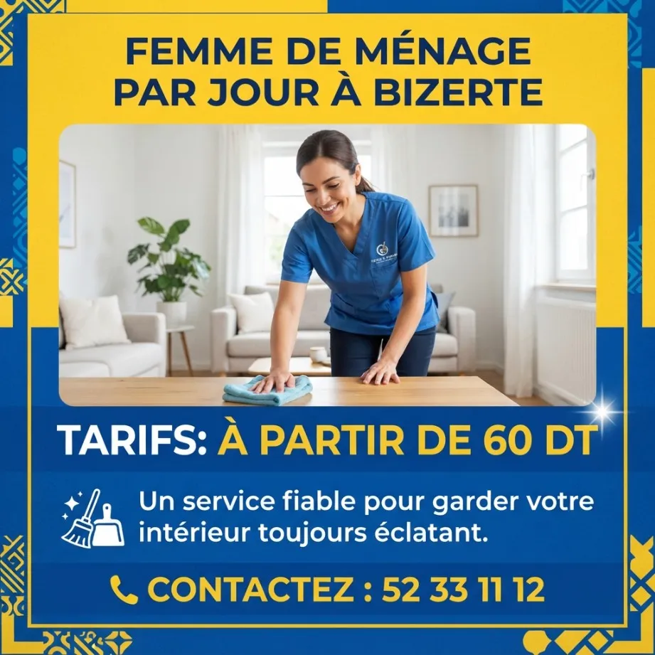 Femmes de ménage disponibles par jour dès 60 DT !