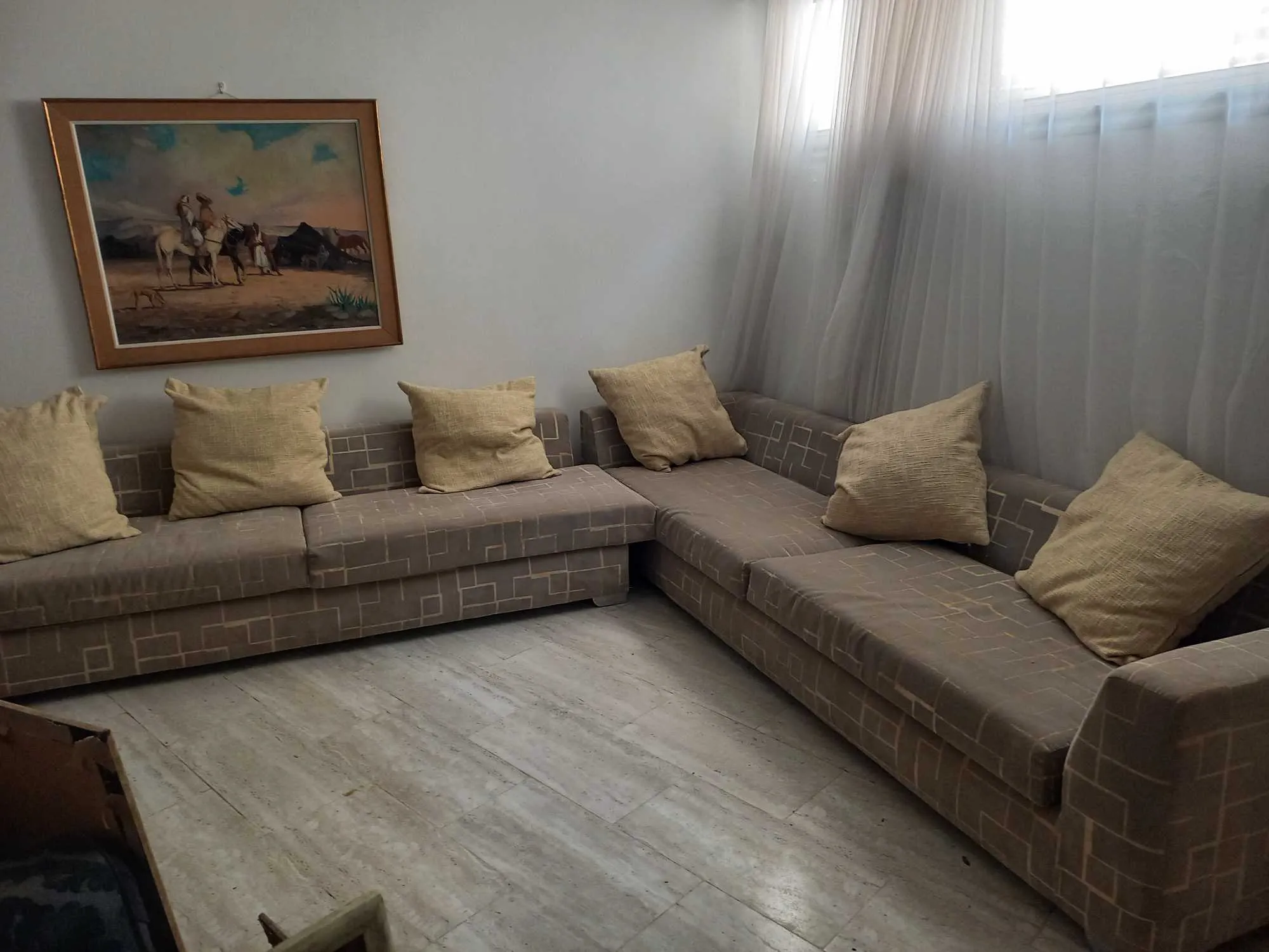 Salon confortable et moderne- Gris / beige