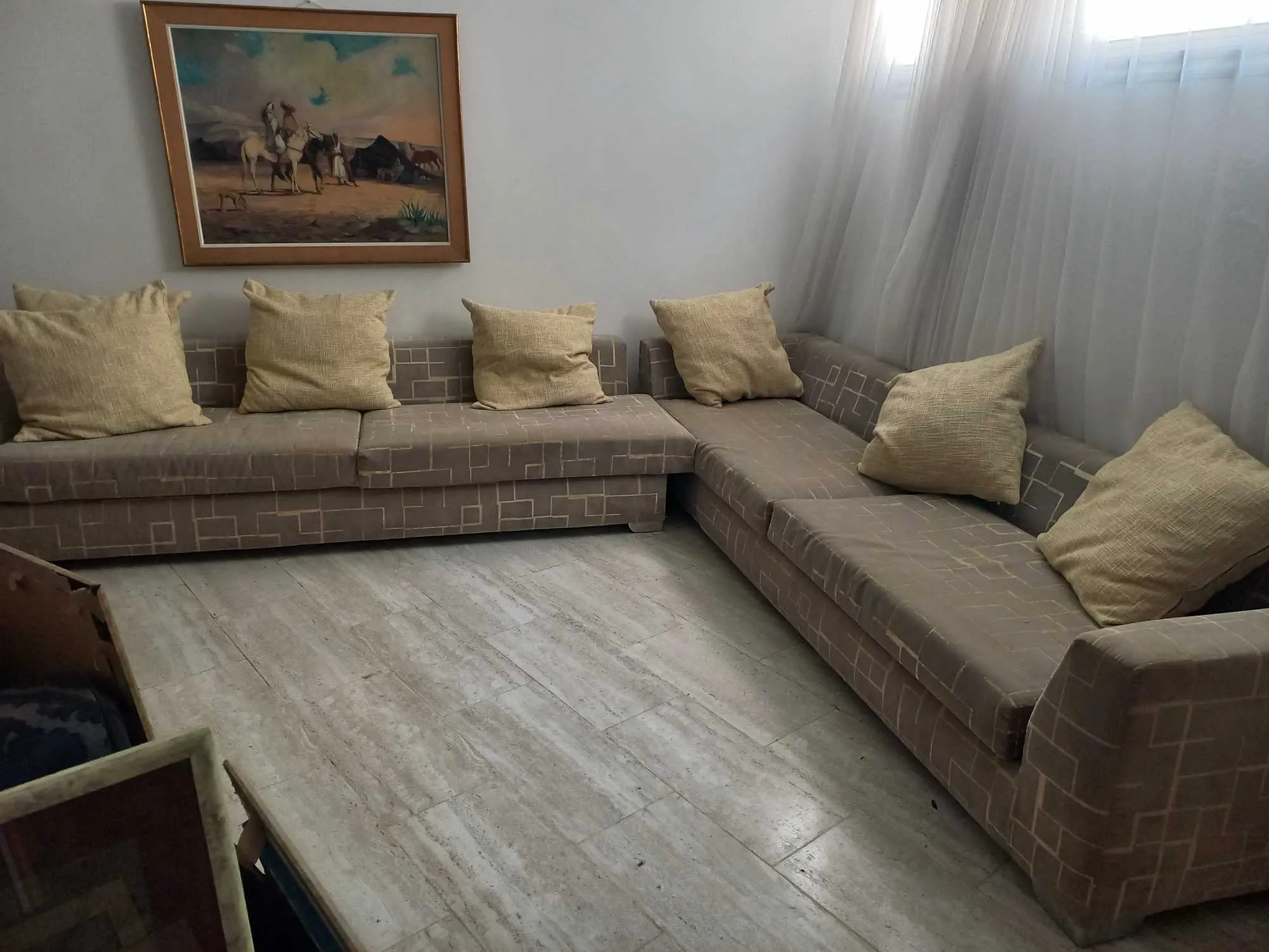 Salon confortable et moderne- Gris / beige