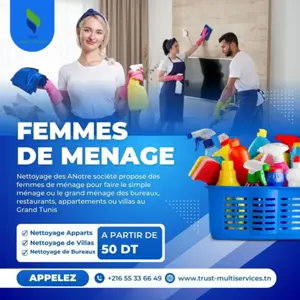 femme de ménage par jour a tunis 
