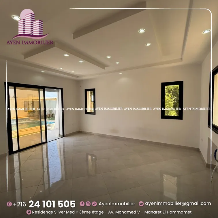  A vendre une villa s+4 à Hammamet 📱 +𝟐𝟏𝟔 𝟐𝟒 𝟏𝟎𝟏 𝟓𝟎𝟓 