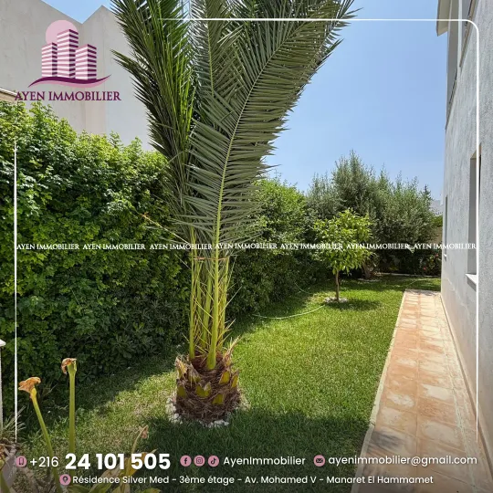  A vendre une villa s+4 à Hammamet 📱 +𝟐𝟏𝟔 𝟐𝟒 𝟏𝟎𝟏 𝟓𝟎𝟓 