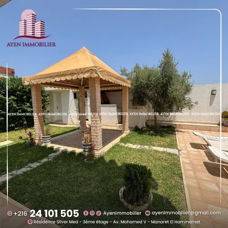  A vendre une villa s+4 à Hammamet 📱 +𝟐𝟏𝟔 𝟐𝟒 𝟏𝟎𝟏 𝟓𝟎𝟓 