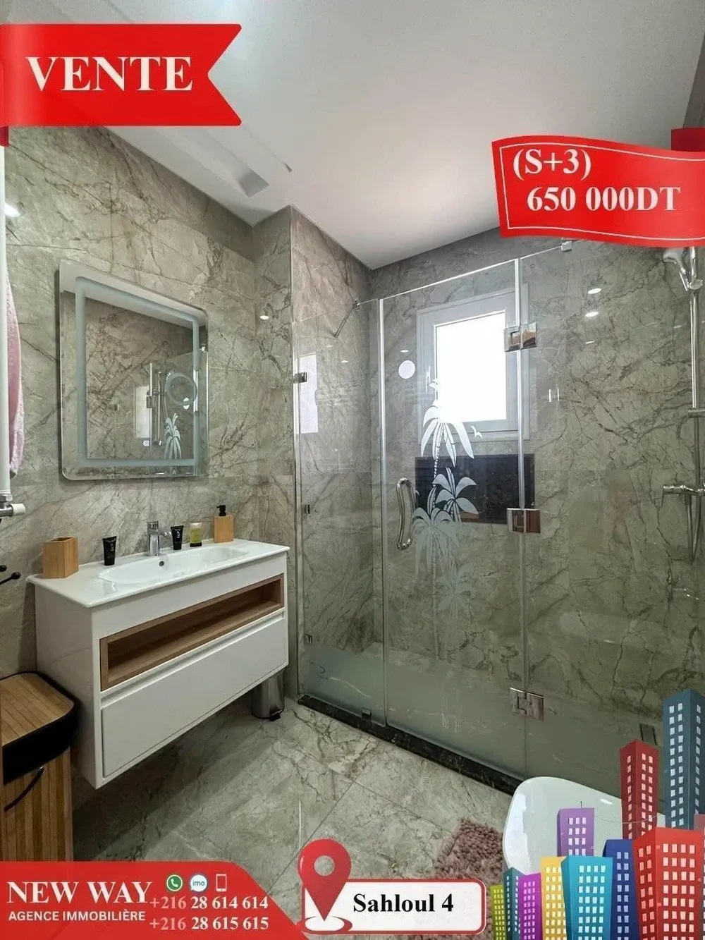 Appartement (s+3) à Sahloul 4 avec place de parking .