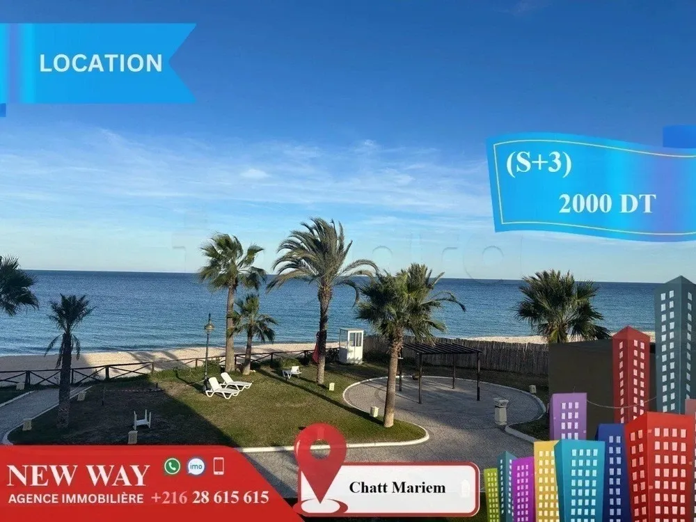 (S+3) Meublé front de mer à Chatt Mariem