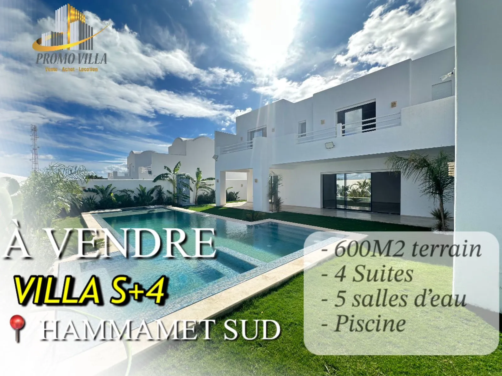 villa style arabesque située à 3min de jinan Hammamet