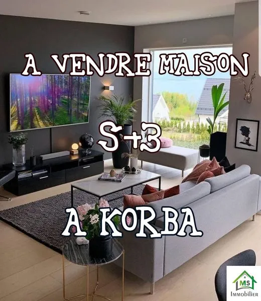 Maison S+3 avec titre bleu à vendre à Korba 51355351