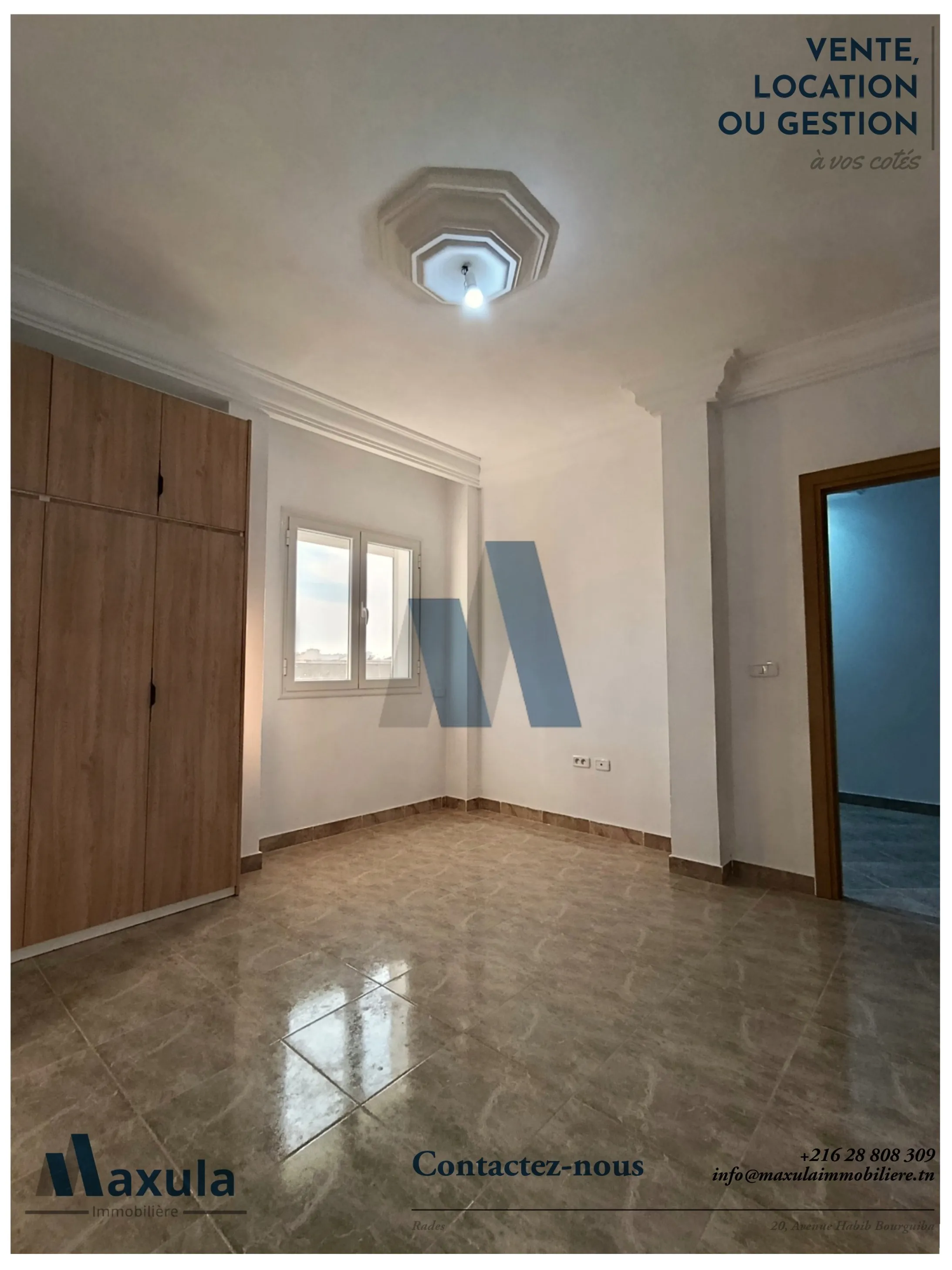 À LOUER ÉTAGE DE VILLA S+4 JAMAIS HABITÉ À RADES MED ALI