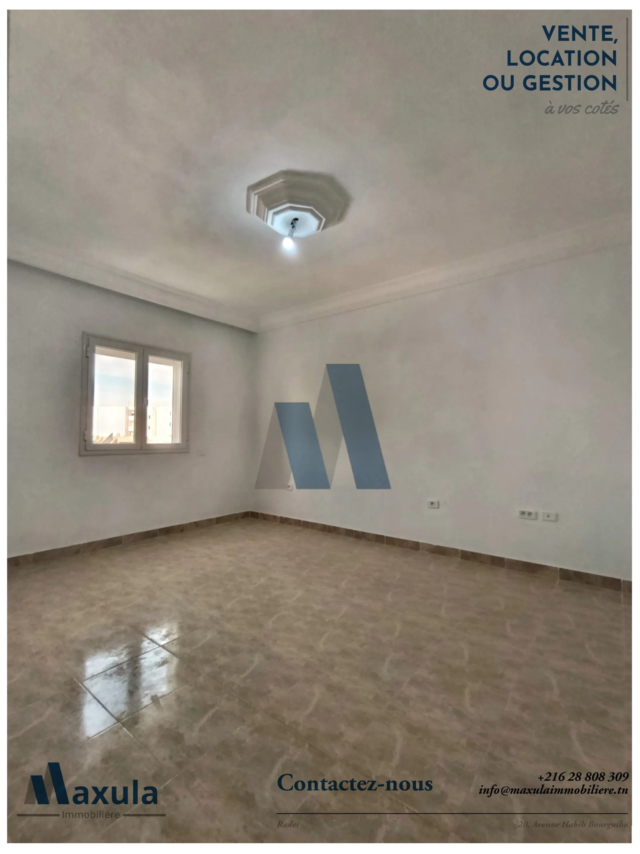 À LOUER ÉTAGE DE VILLA S+4 JAMAIS HABITÉ À RADES MED ALI