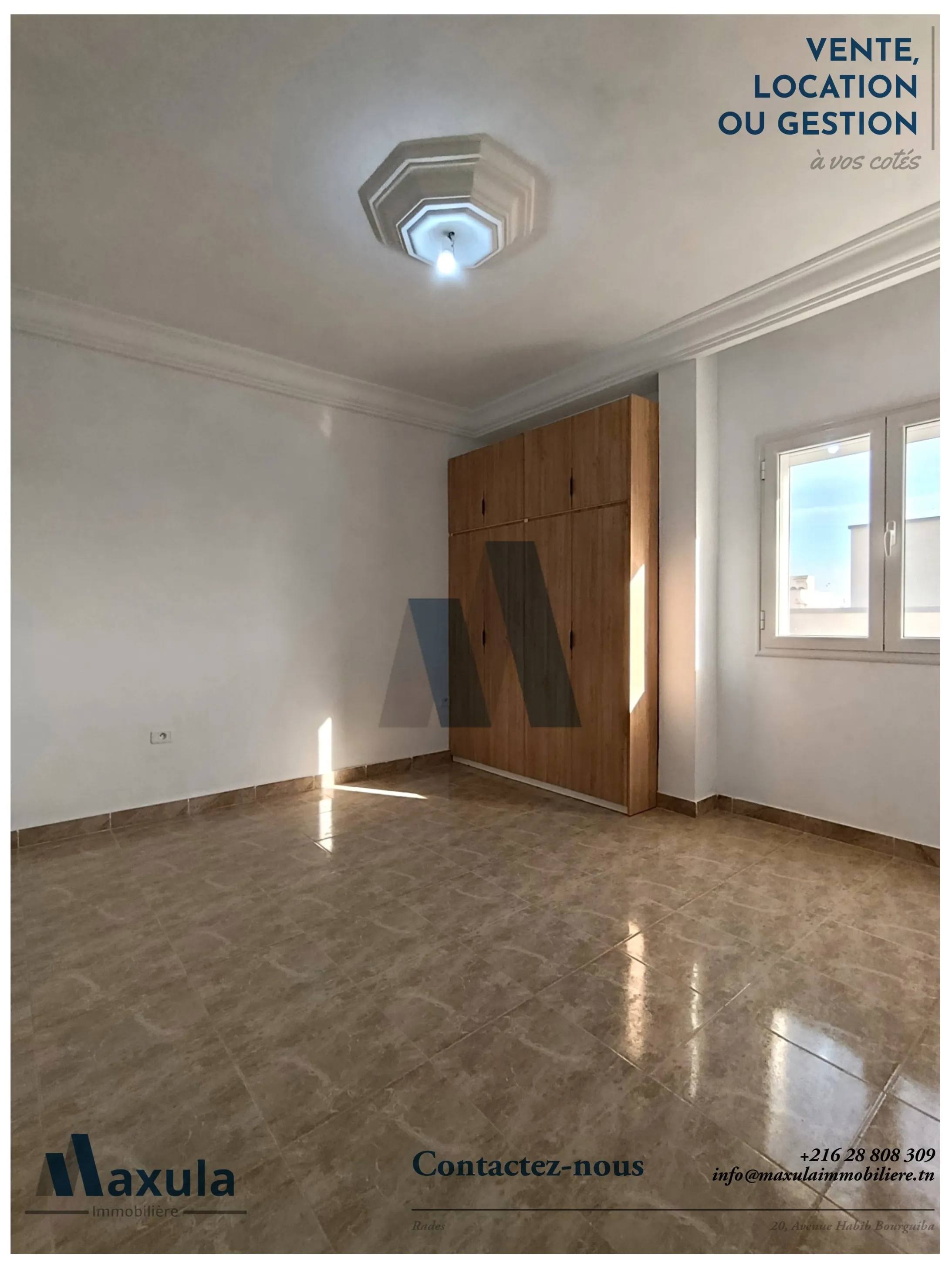 À LOUER ÉTAGE DE VILLA S+4 JAMAIS HABITÉ À RADES MED ALI