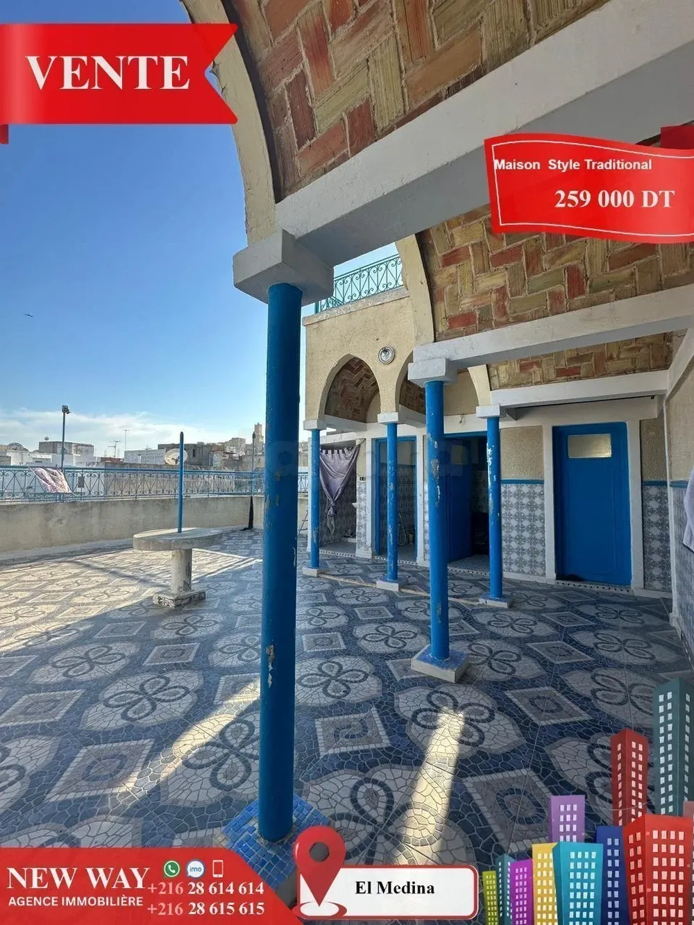 Maison style traditionnel à El Médina Sousse