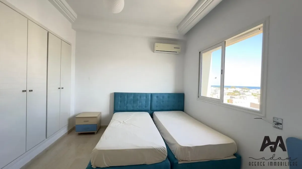 Appartement S+2 Meublé – AFH2 Résidence Sécurisée, Vue Mer 