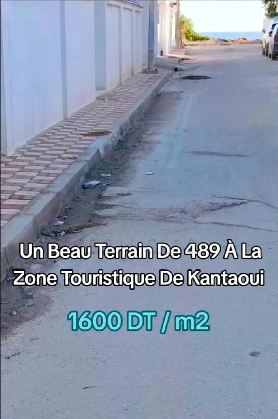 UN BEAU TERRAIN DE 489 m²  A KANTAOUI