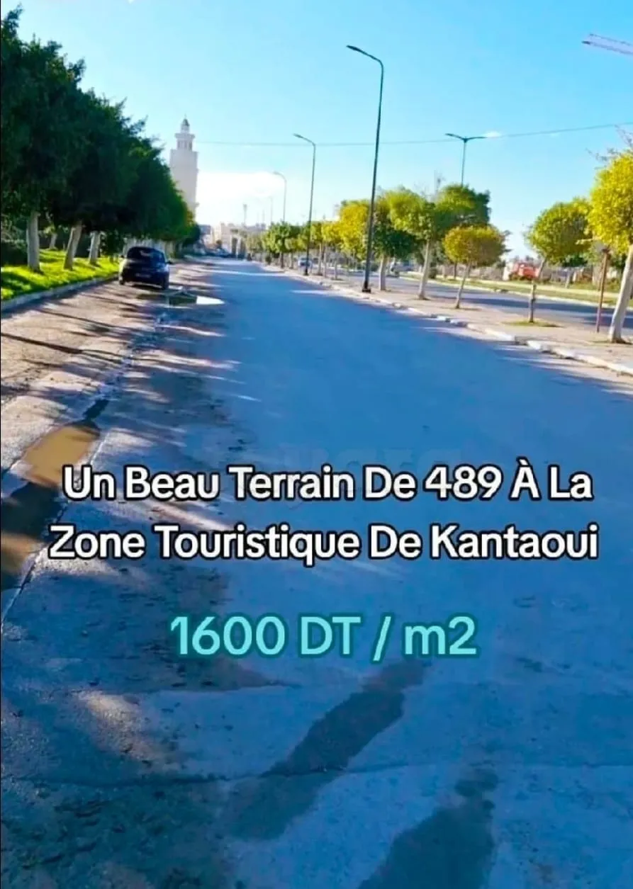 UN BEAU TERRAIN DE 489 m²  A KANTAOUI