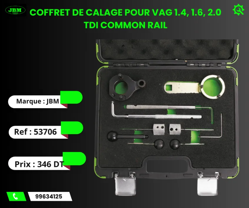 A VENDRE MATERIEL DE GARAGE REF: 53706 COFFRET DE CALAGE POUR VAG 1.4, 1.6, 2.0 TDI COMMON RAIL