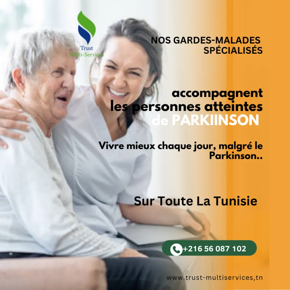 GARDES MALADES DE PARKINSON A DOMICILE  À JARDINS EL MENZAH