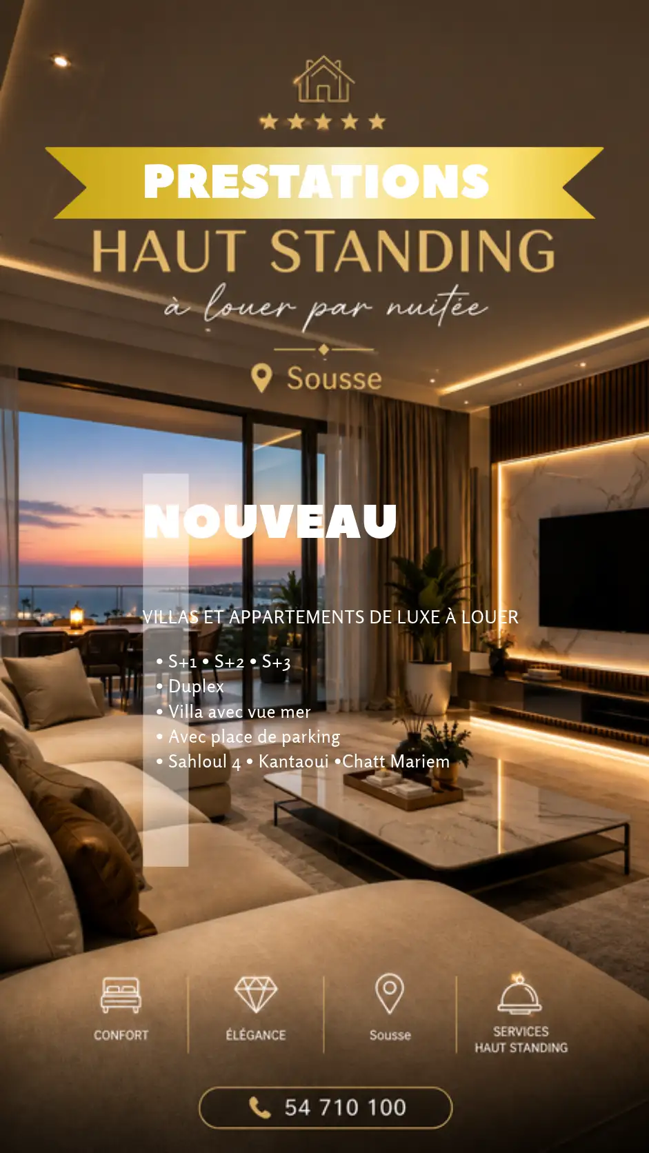 Appartement à louer à Sousse
