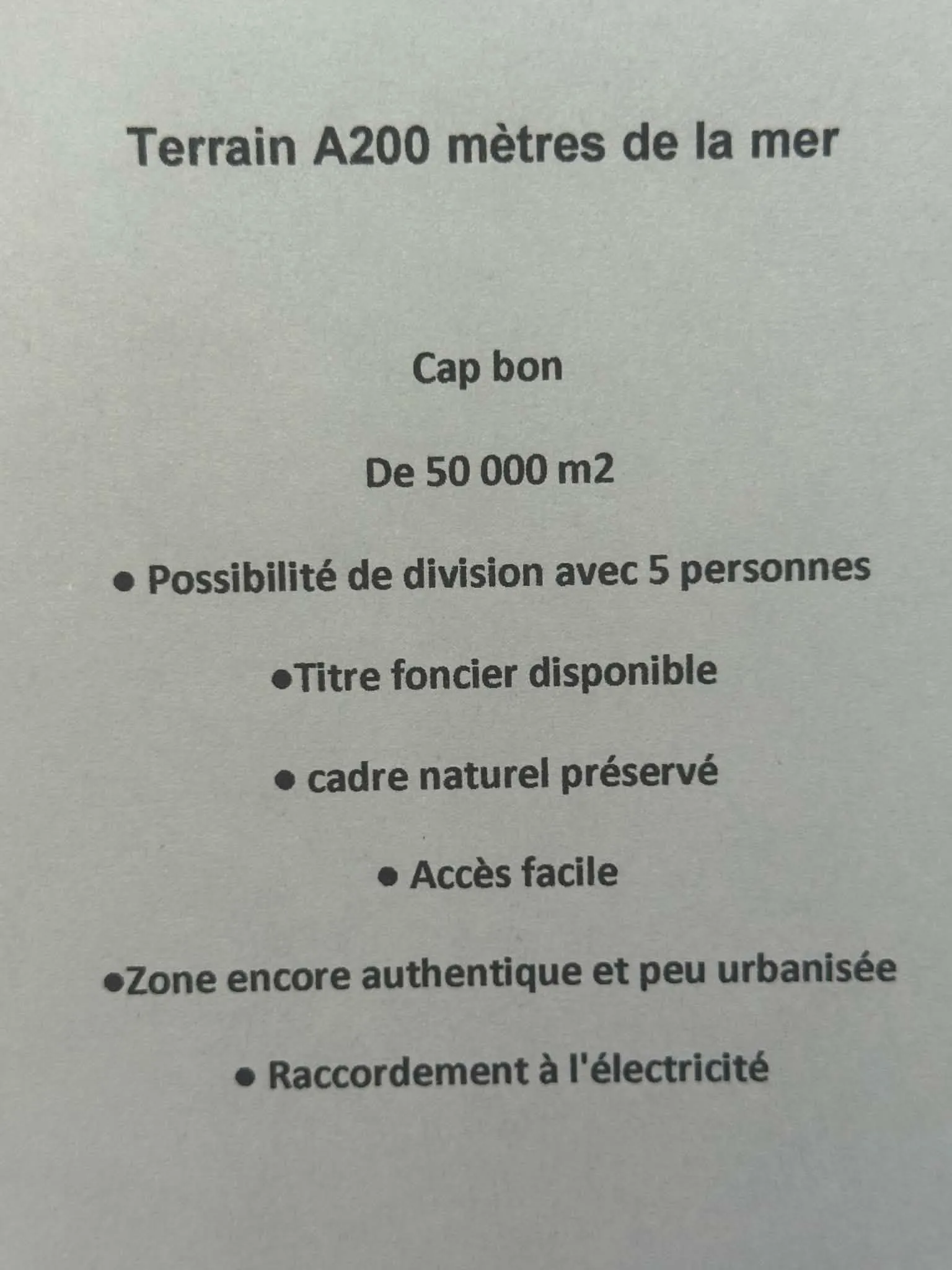 Exceptionnel 50 000 m2 cap bon