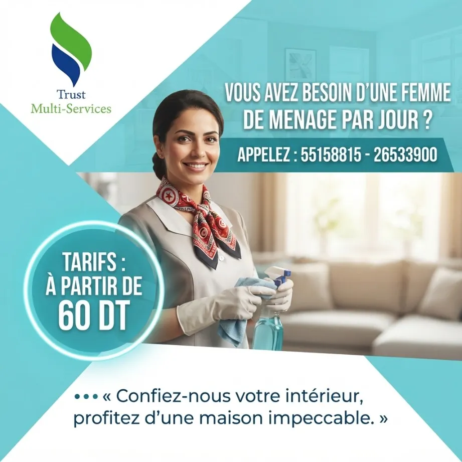 FEMME DE MENAGE PAR JOUR A NABEUL