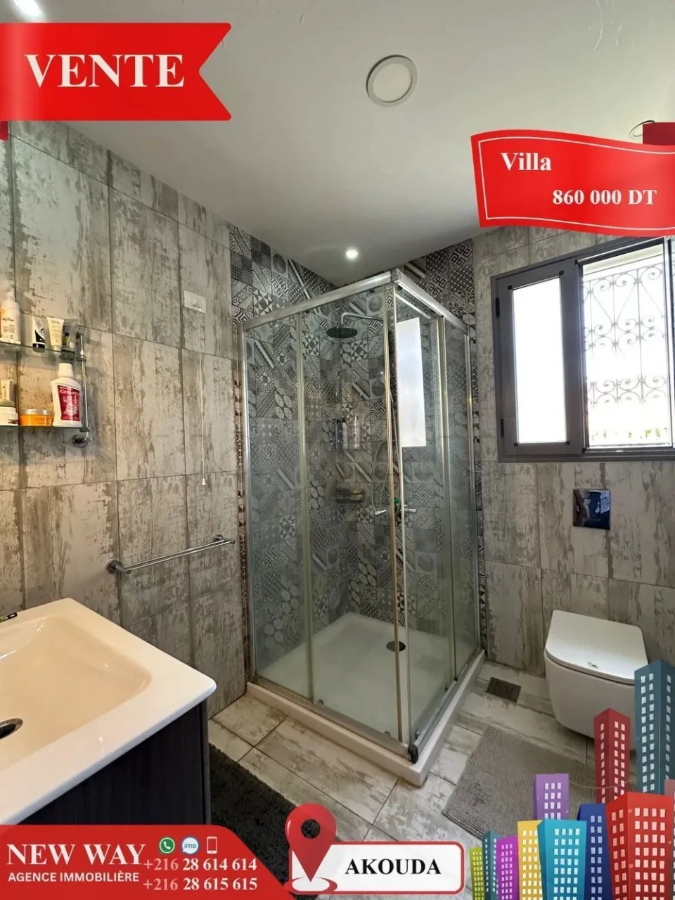 Villa de Plain Pied à Akouda dans un Quartier Résidentiel