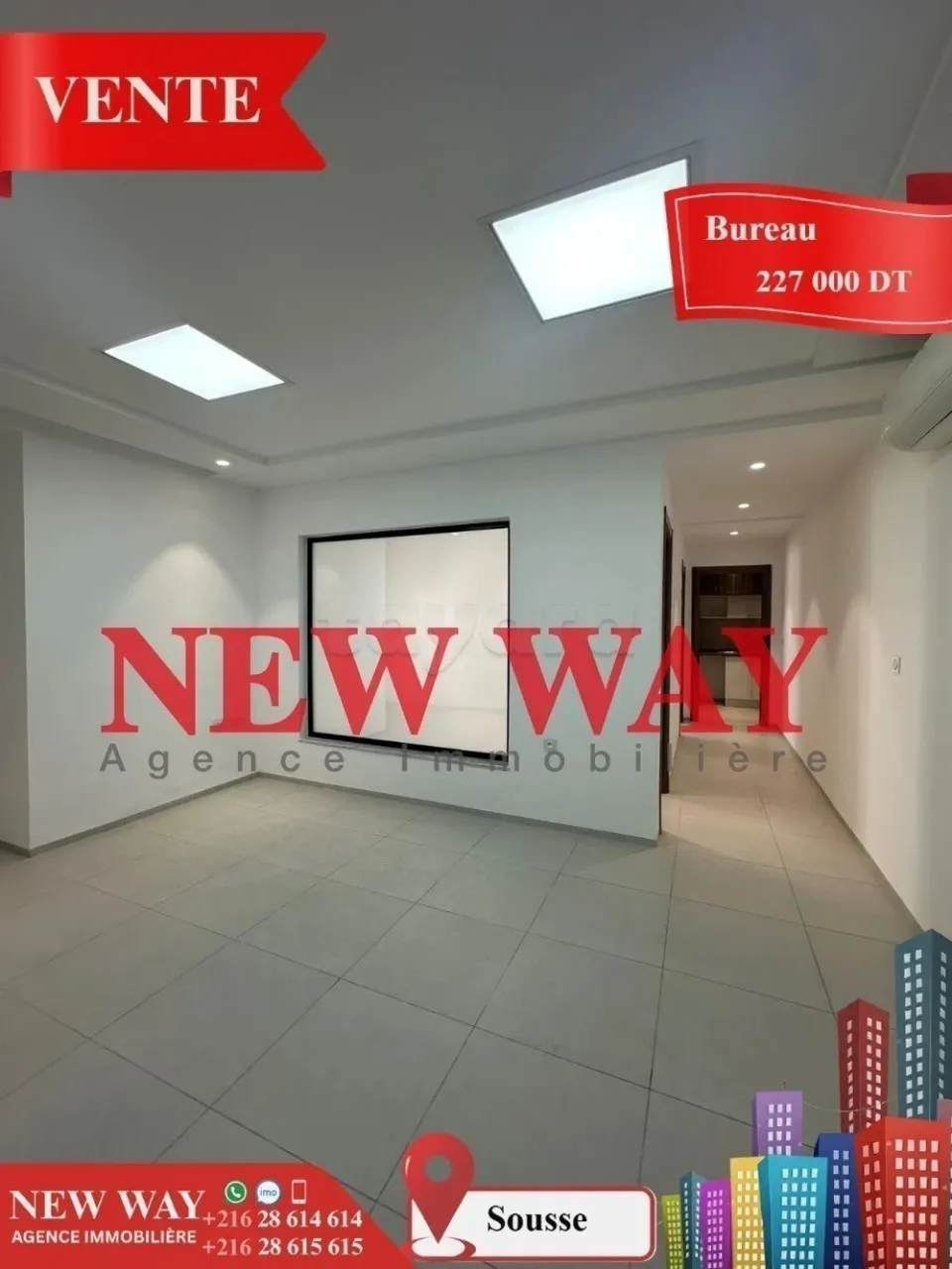 Bureau (A+2) à Sousse avec Place de Parking