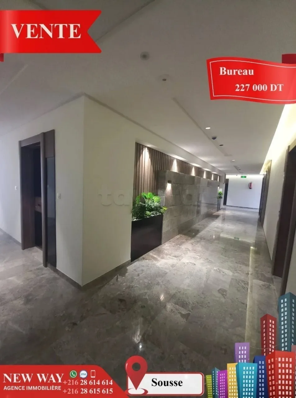 Bureau (A+2) à Sousse avec Place de Parking