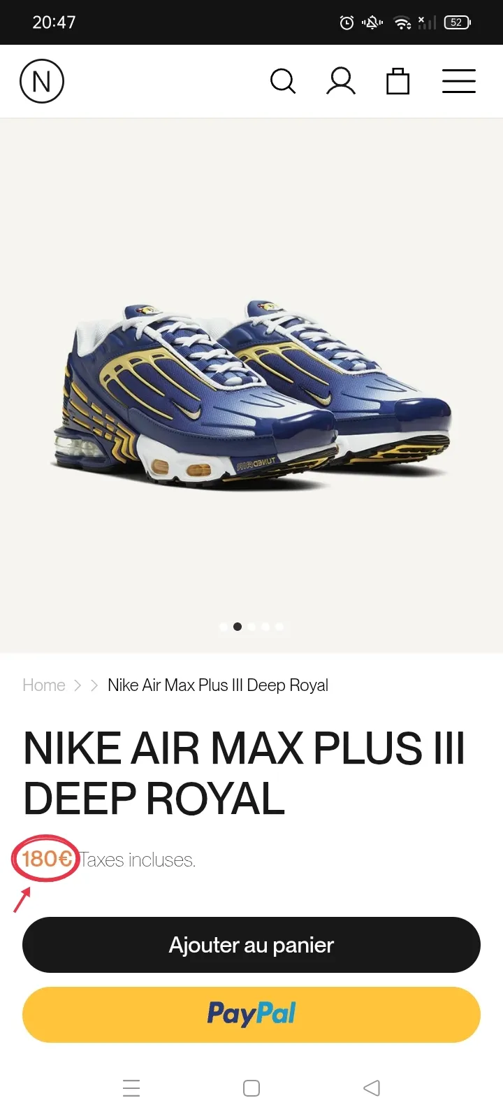 Tn AIR MAX PLUS 3 (d'origine)