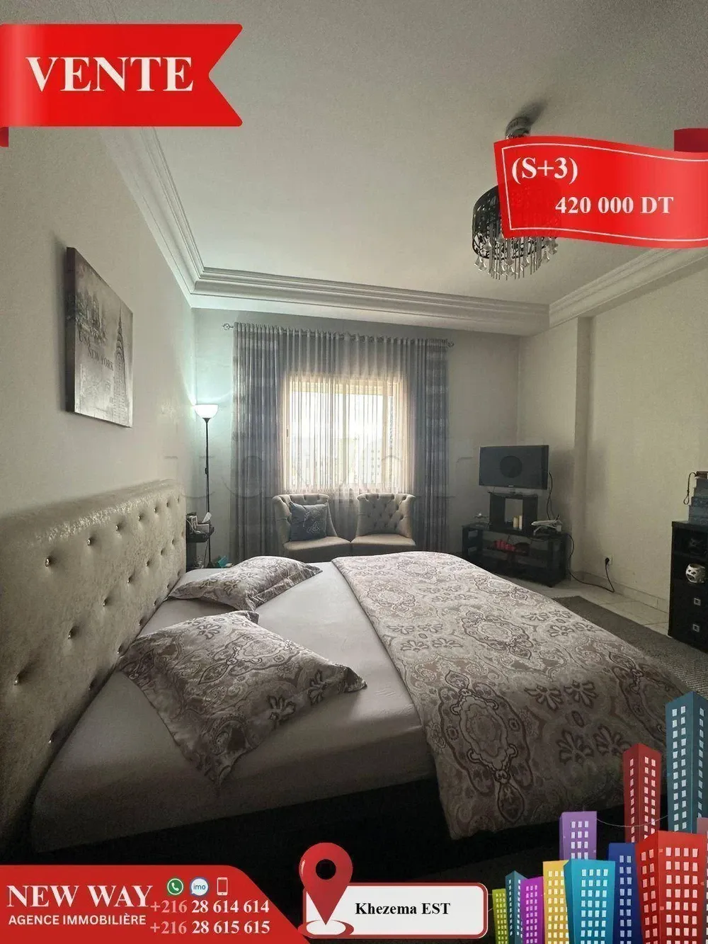 (S+3) à Khezema EST avec Place de Parking