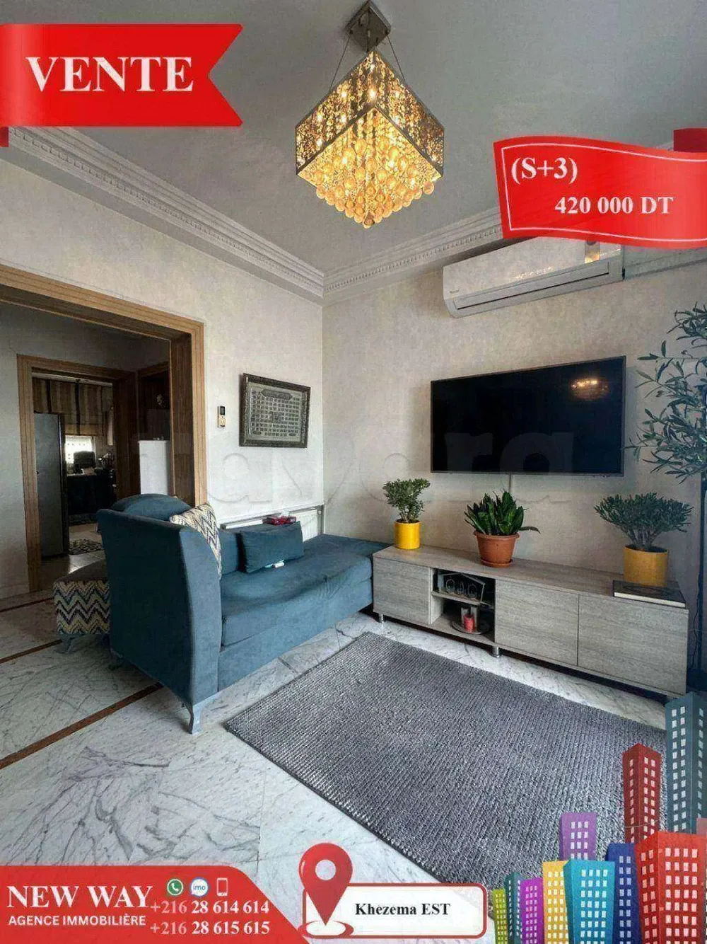 (S+3) à Khezema EST avec Place de Parking
