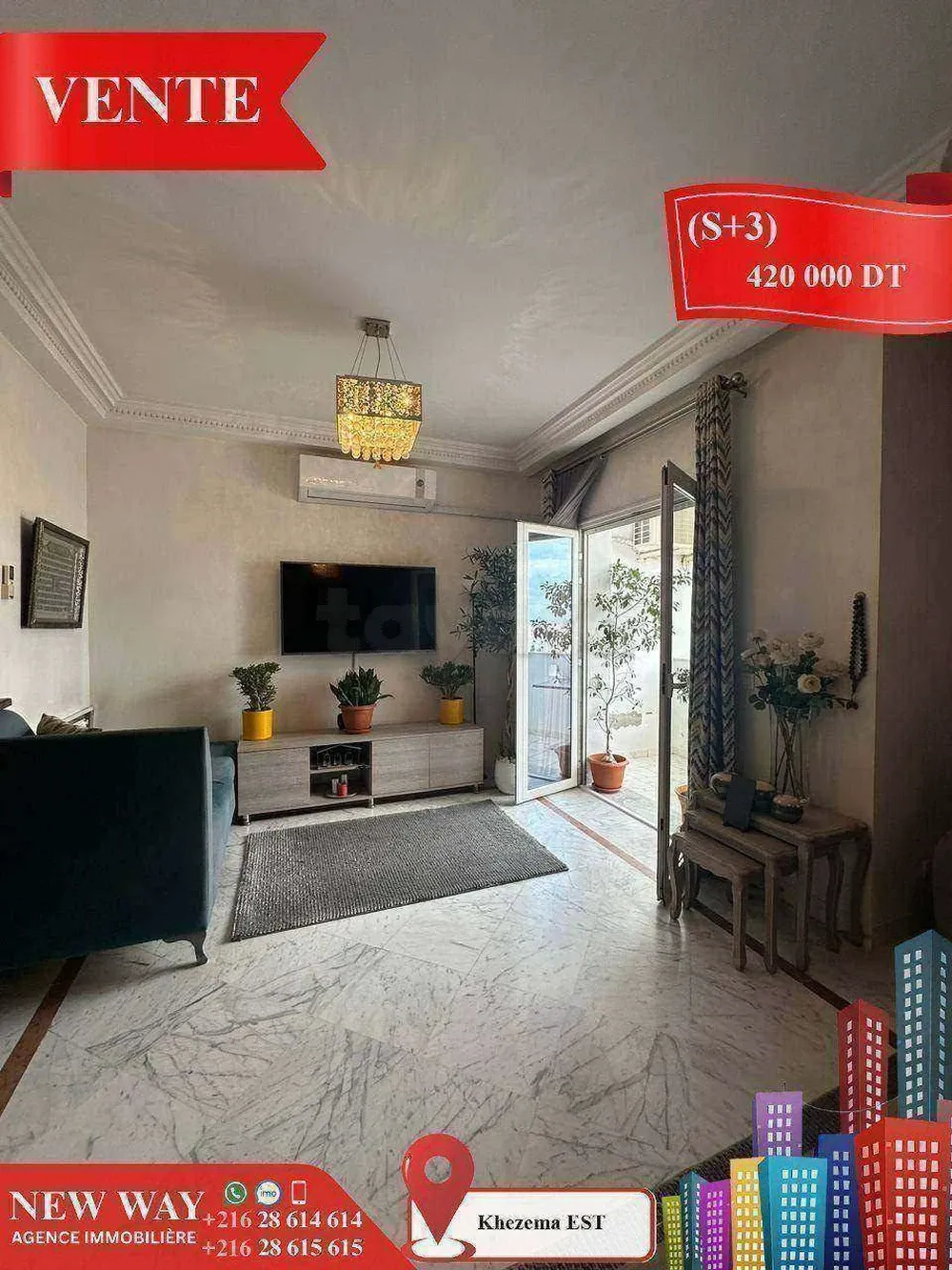 (S+3) à Khezema EST avec Place de Parking