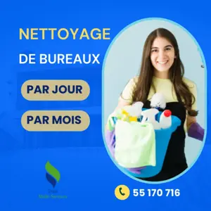 FEMME DE MENAGE POUR BUREAUX PAR JOUR AETTADHAMEN