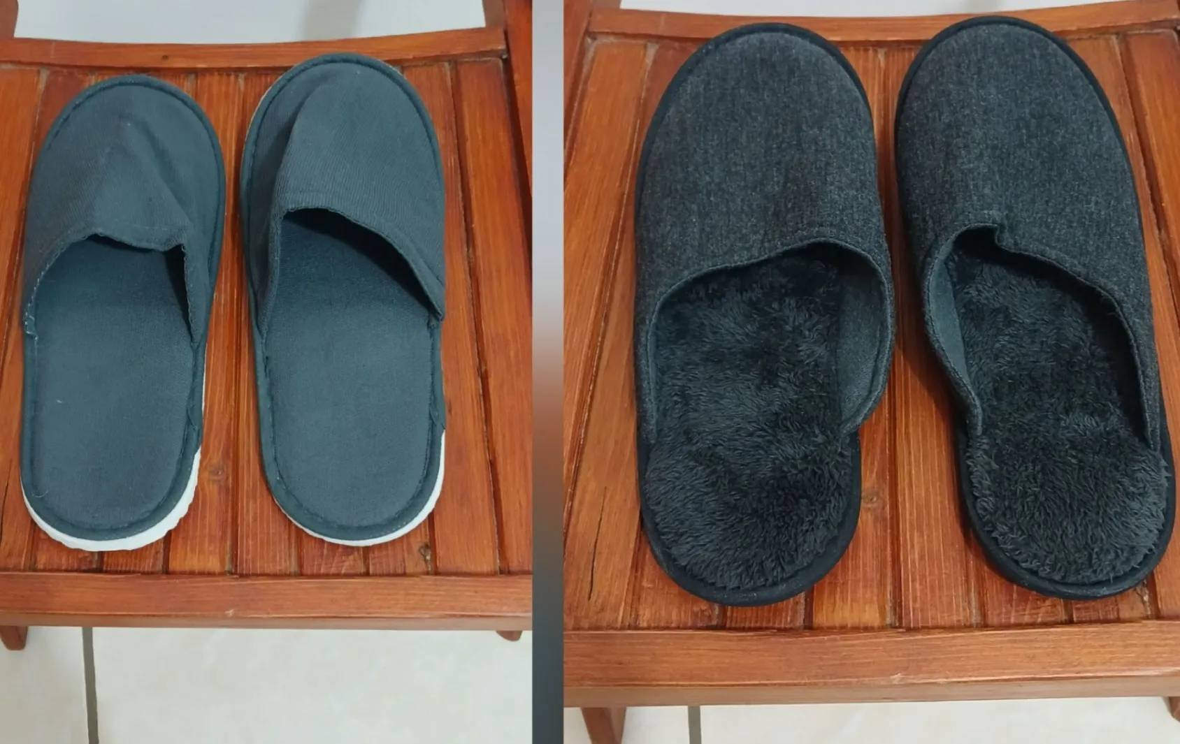 Des claquettes en coton neuves