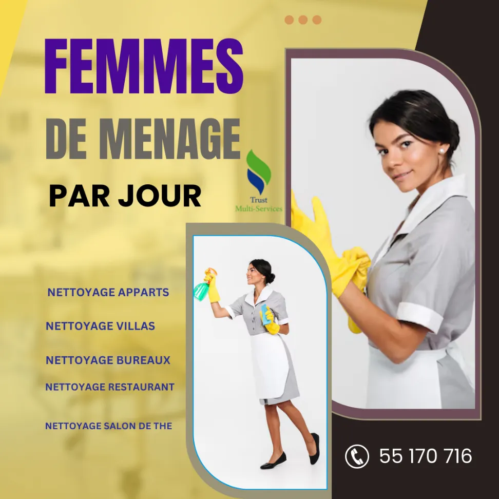 FEMME DE MENAGE A Charguia – GRAND MENAGE