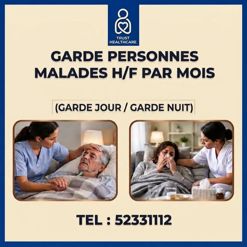DES GARDES MALADES PAR MOIS A HAMMAMET SUD