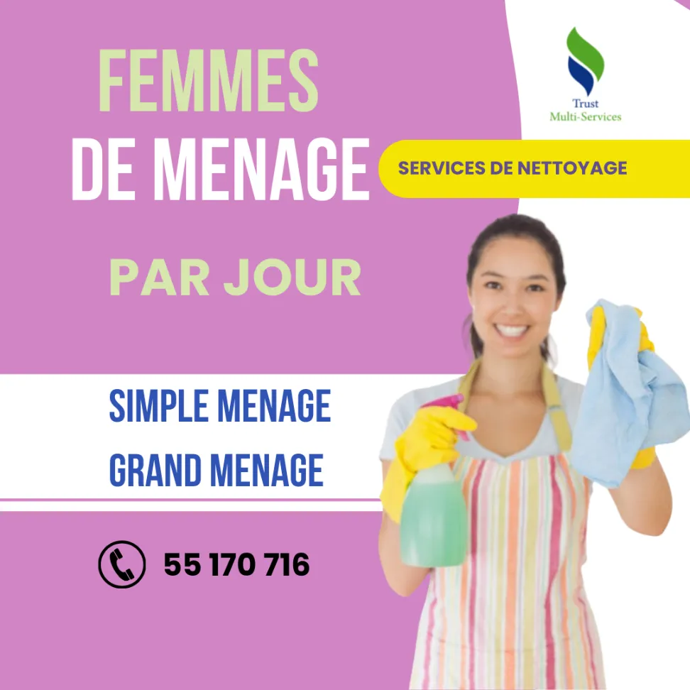 UNE FEMME DE MENAGE PAR JOUR A Ennaser