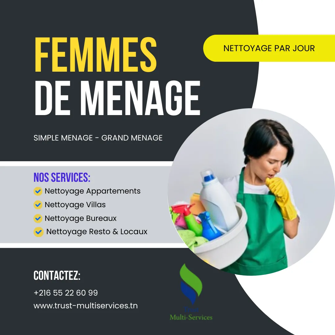 FEMME DE MENAGE PAR JOUR A JARDINS EL MENZEH 2