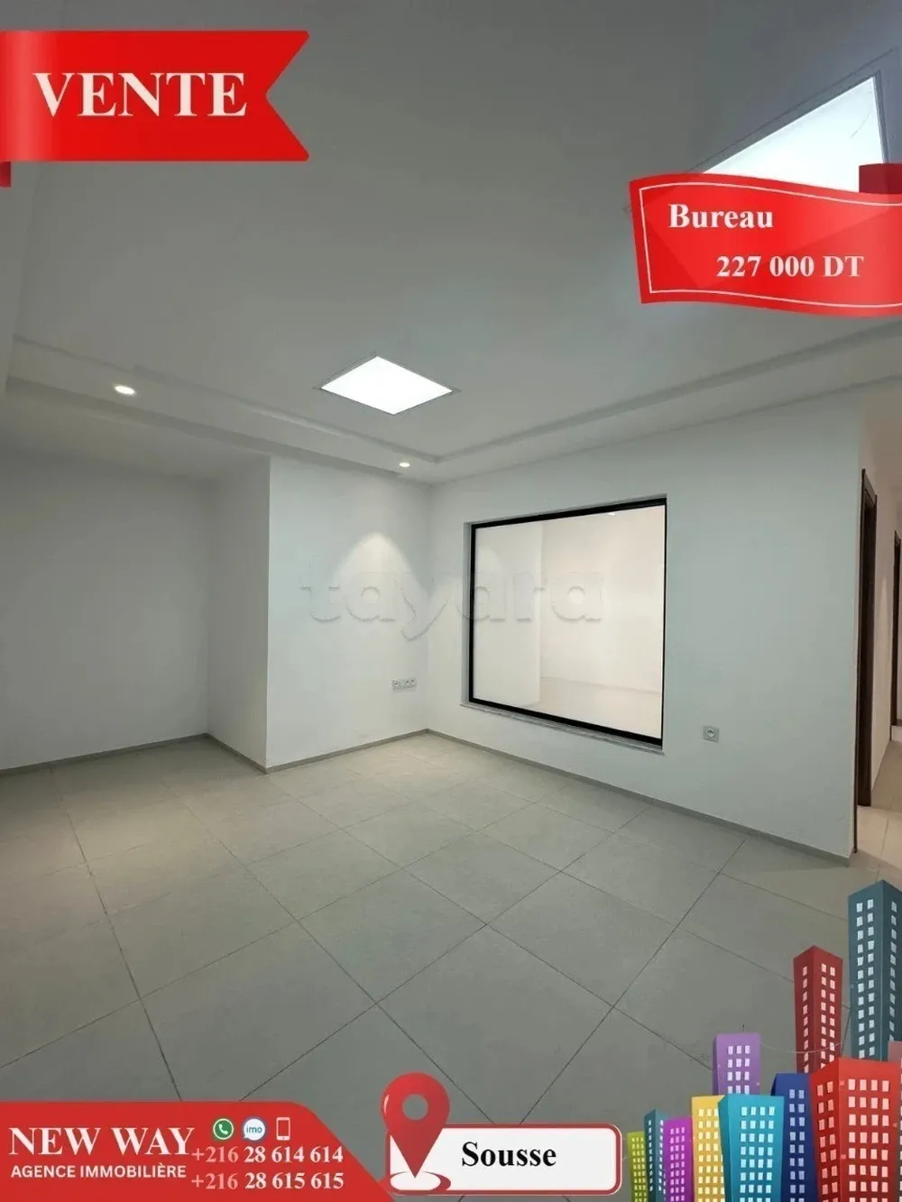 Bureau (A+2) à Sousse avec Place de Parking