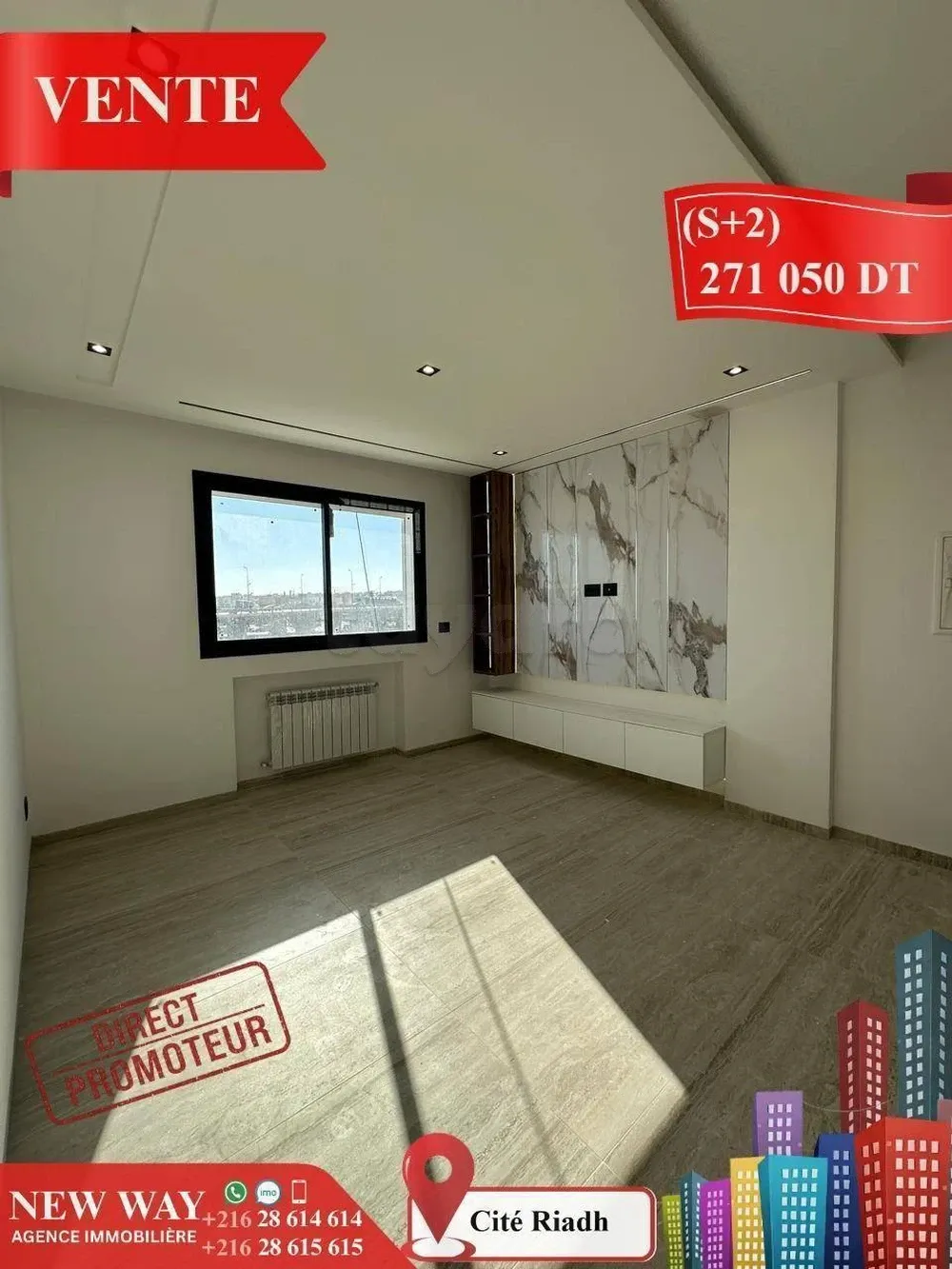 (S+2) Directe Promoteur à Cité Riadh