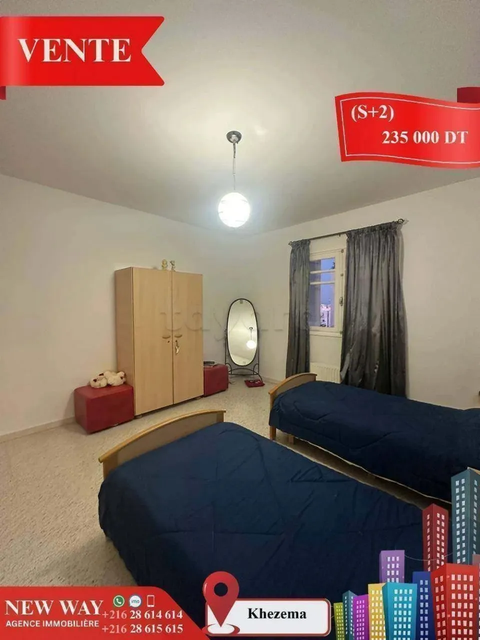 (S+2) à Khezema avec Meubles
