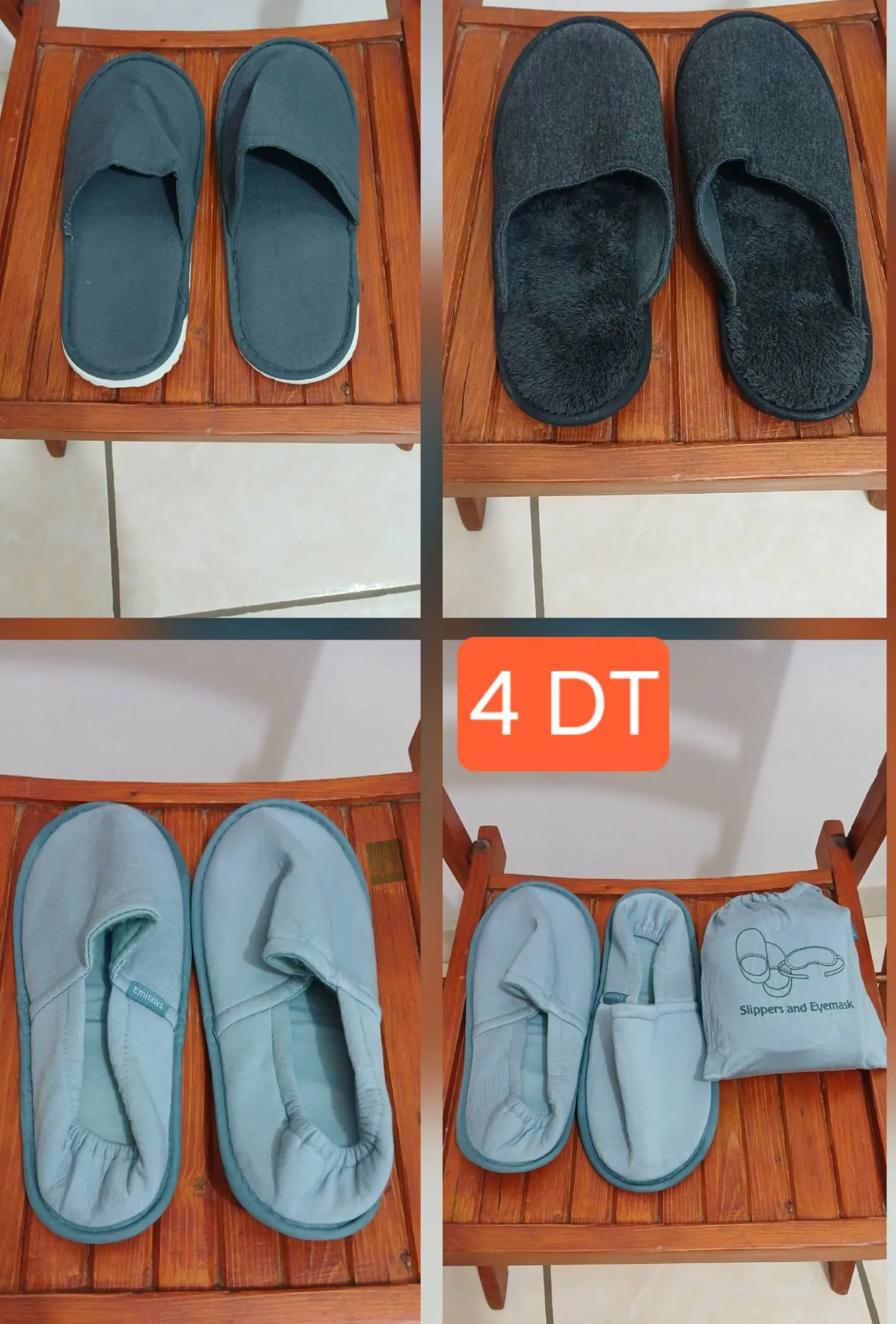 Des claquettes en coton neuves