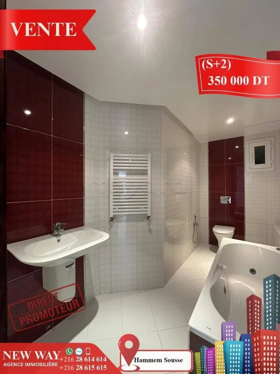 (S+2) Direct Promoteur à Hammem Sousse, Prés de la Mer