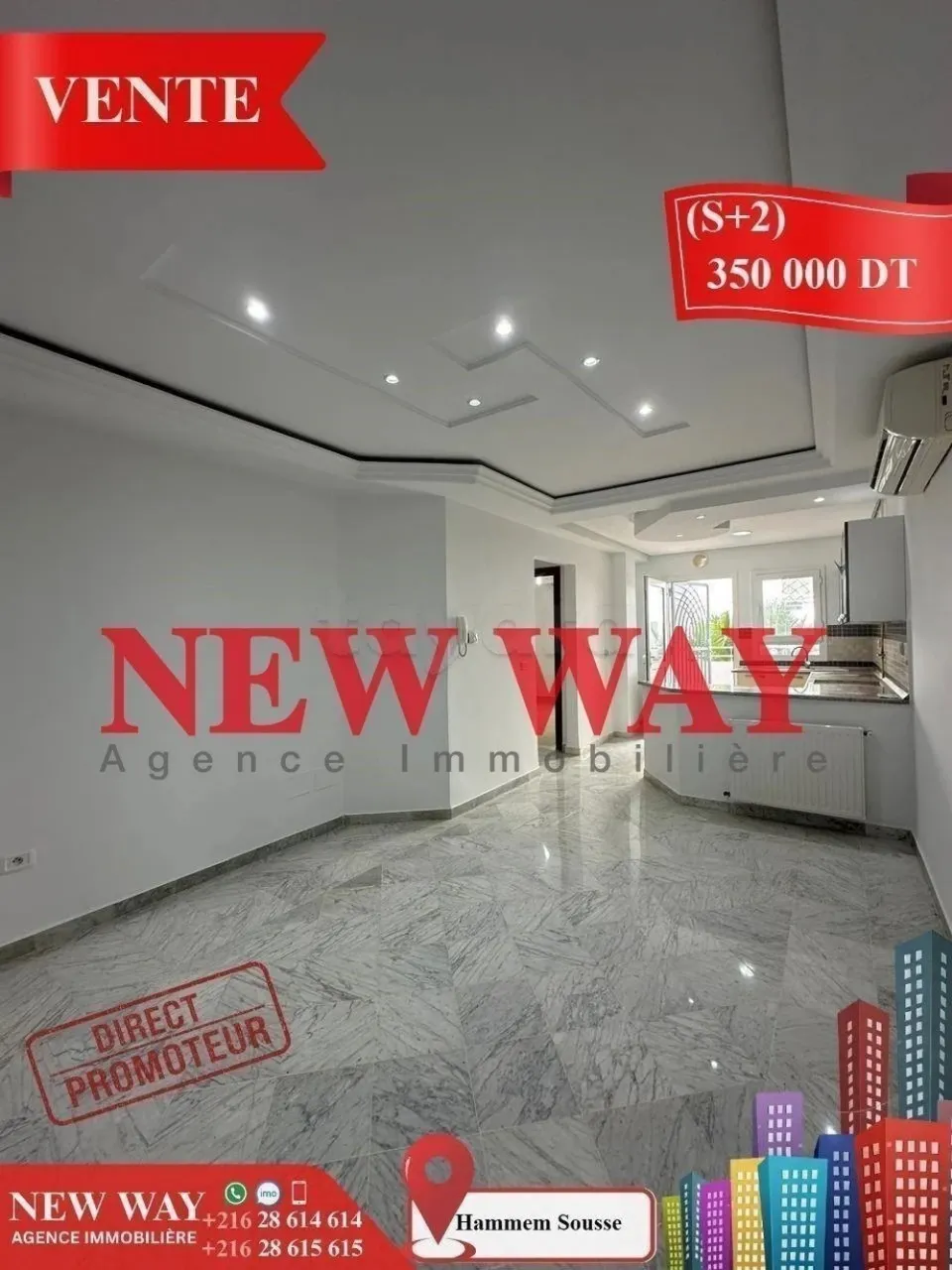 (S+2) Direct Promoteur à Hammem Sousse, Prés de la Mer