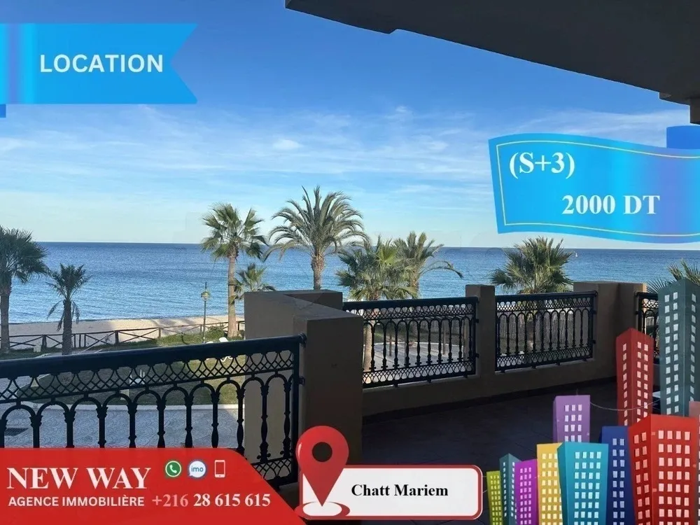 (S+3) Meublé front de mer à Chatt Mariem
