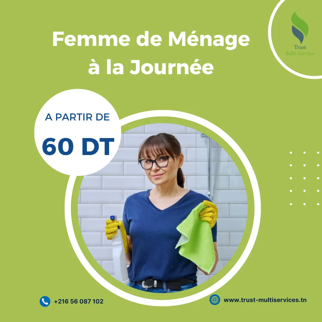 FEMME DE MENAGE PAR JOUR A JARDINS EL MENZAH 1