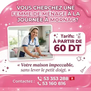 femme de menage par jour a mornag