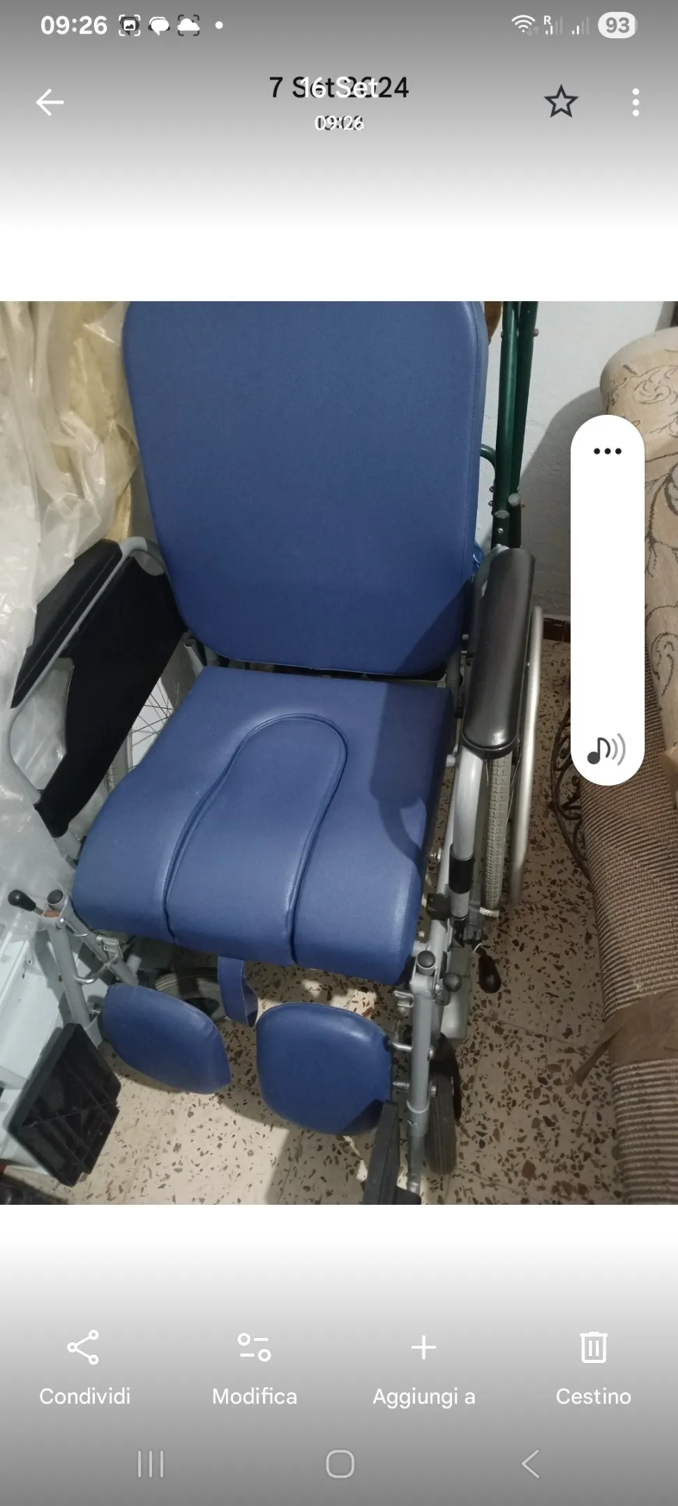 Chaise roulant pour disabile e soullevateur elettriche pour persone non capable