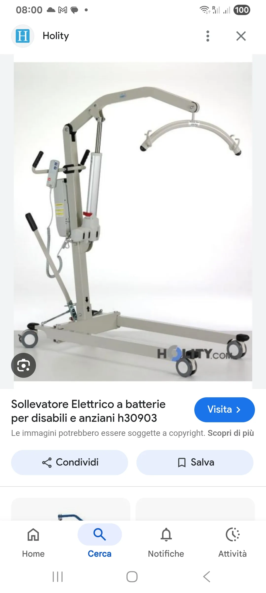 Chaise roulant pour disabile e soullevateur elettriche pour persone non capable