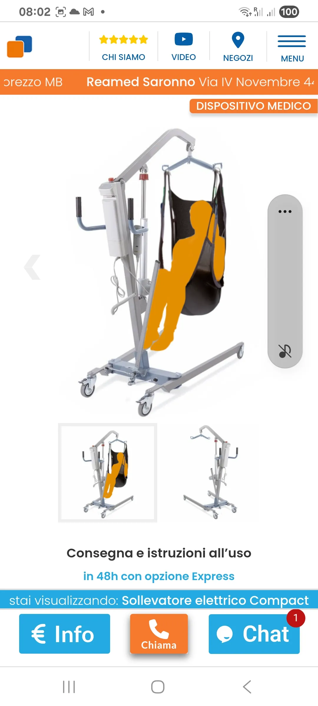 Chaise roulant pour disabile e soullevateur elettriche pour persone non capable